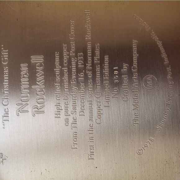 Norman Rockwell Copper Plate - Picture 4 of 5